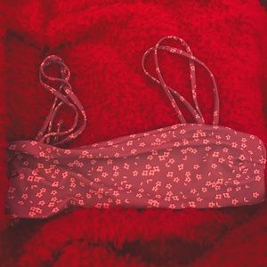 purple with white flower bikini top